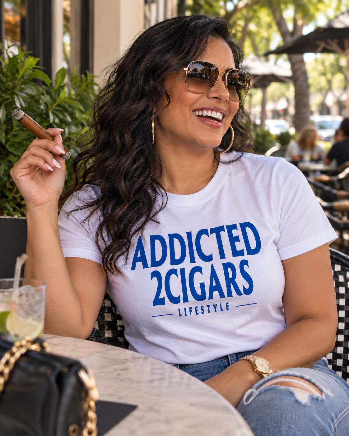 Lifestyle Tee - White & Royal