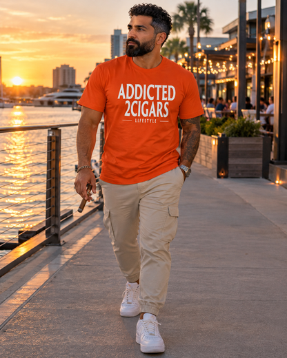 Lifestyle Tee - Orange & White