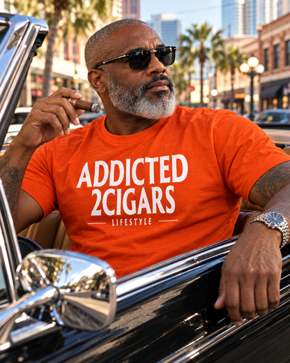 Lifestyle Tee - Orange & White