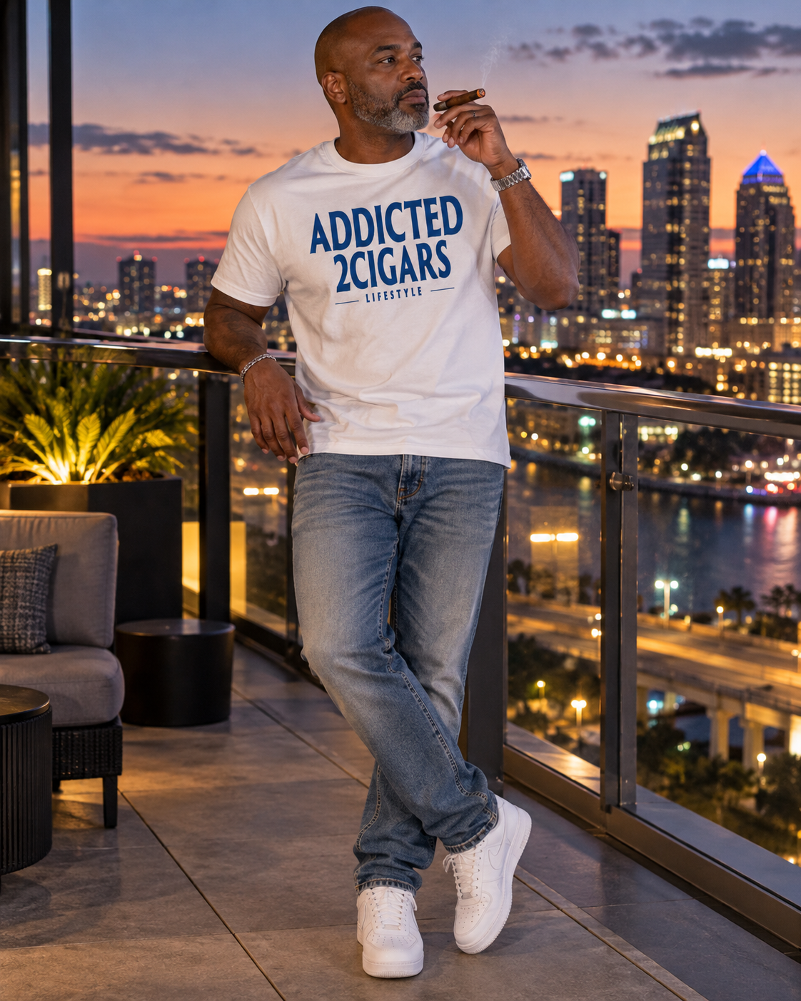 Lifestyle Tee - White & Royal